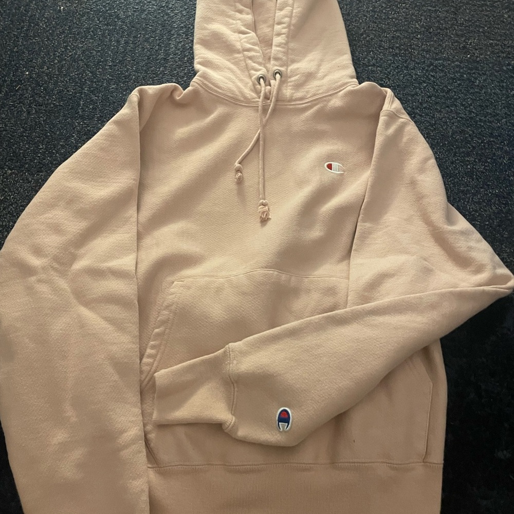 Champion Beige Hoodie with Logo